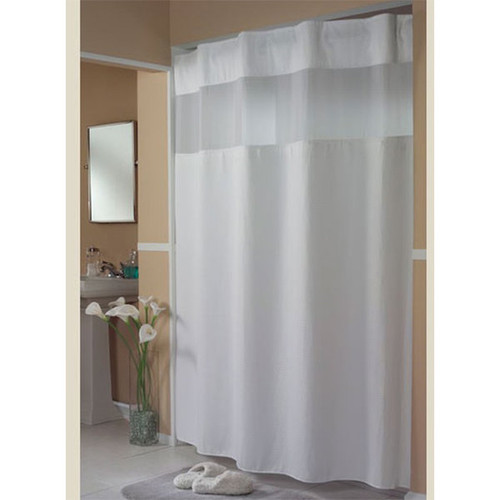 Mini Waffle Hookless® Fabric Shower Curtains, White