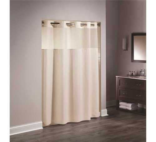 Mystery Hookless® Fabric Shower Curtains, Beige