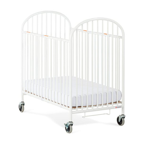 Compact Pinnacle™ Folding Steel Crib, White