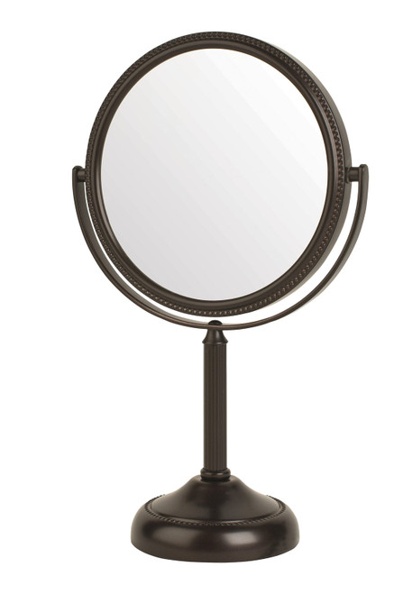 Jerdon 6", 10X-1X Table Top Mirror, Bronze, Height 11"