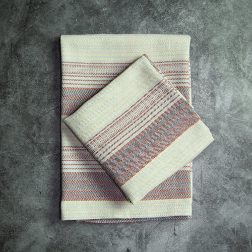 Foresti Napkin 100% Cotton, Color Stripes, 4 Hems with Mitered Corners