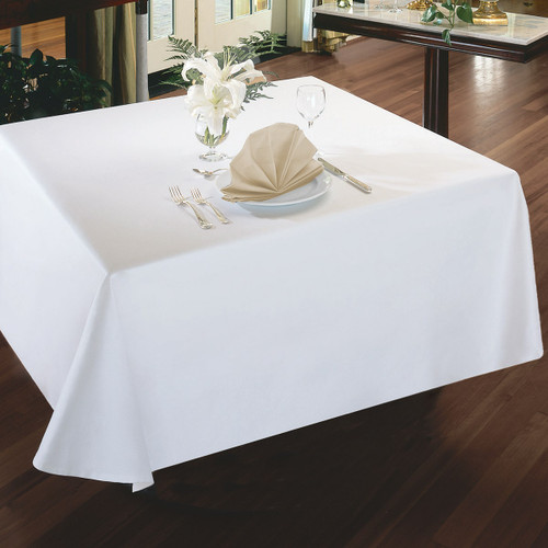 Plain Satin Tablecloth 100% ELS Cotton, 4 Hems