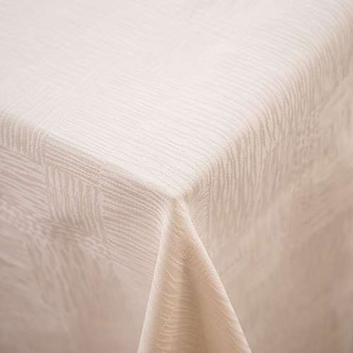 Organic All Over Tablecloth 100% ELS Cotton Hemmed, Ivory, 4 Hems