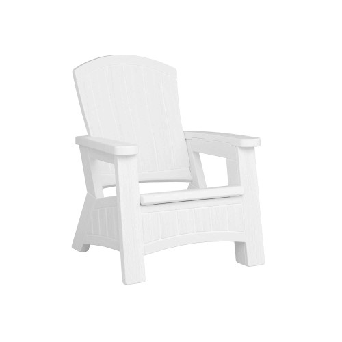 Suncast Adirondack Chair with Storage, White