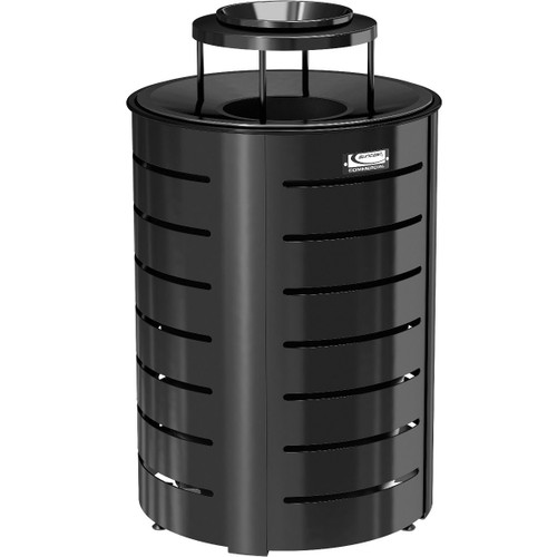 Suncast 35 Gallon Outdoor Decorative Metal Trash Can With Metal Lid