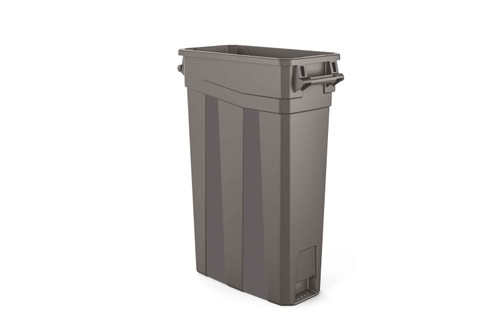 Suncast 23 Gallon Resin Slim Trash Can With Handles, Gray