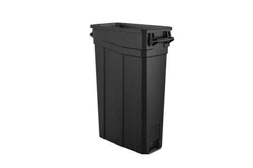 Suncast 23 Gallon Resin Slim Trash Can With Handles, Black