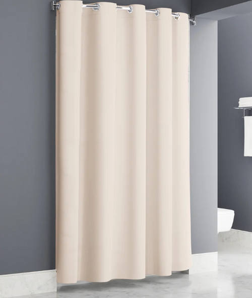 Plainweave Easy Hang Shower Curtain, Beige