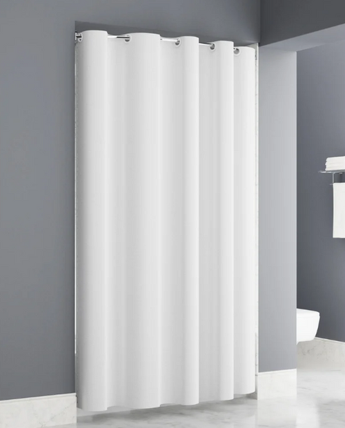 Plainweave Easy Hang Shower Curtain, White