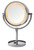 Jerdon 8.5", 5X-1X  Lighted Table Top Mirror, Chrome, Height 15", AC Outlet on Base