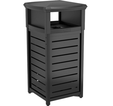 Nestl 30 Gallon Outdoor Trash Can With Lid - Wicker Design, Steel Frame, Weather Resistant For Patio