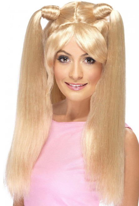 WIG/POPSTARS/BABY SPICE WIG - BLONDE WITH PONY TAILS