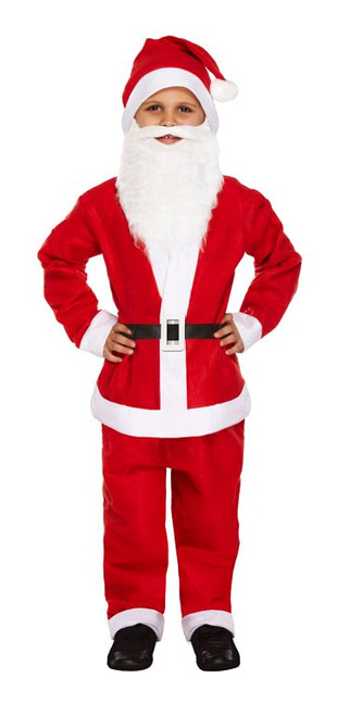 BOYS/CHRISTMAS/ Children's 5pc Santa Claus Costume (Small / 4-6 Years)