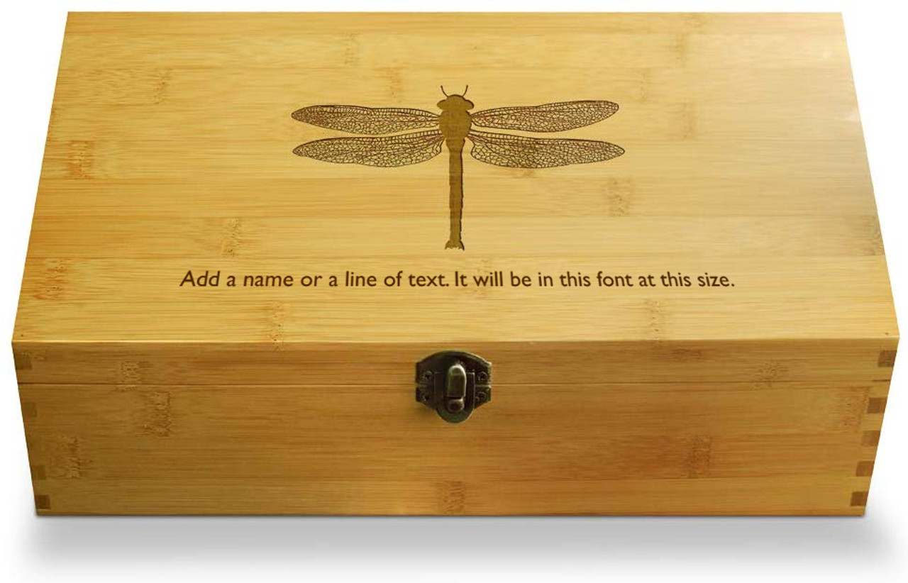 Teabox Dragonfly Design. Personalized with your Name.