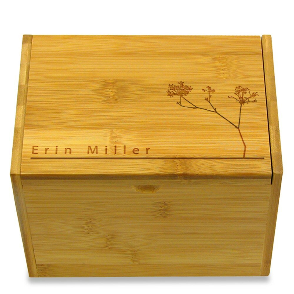 Autumn Bamboo Recipe Box Personalized
