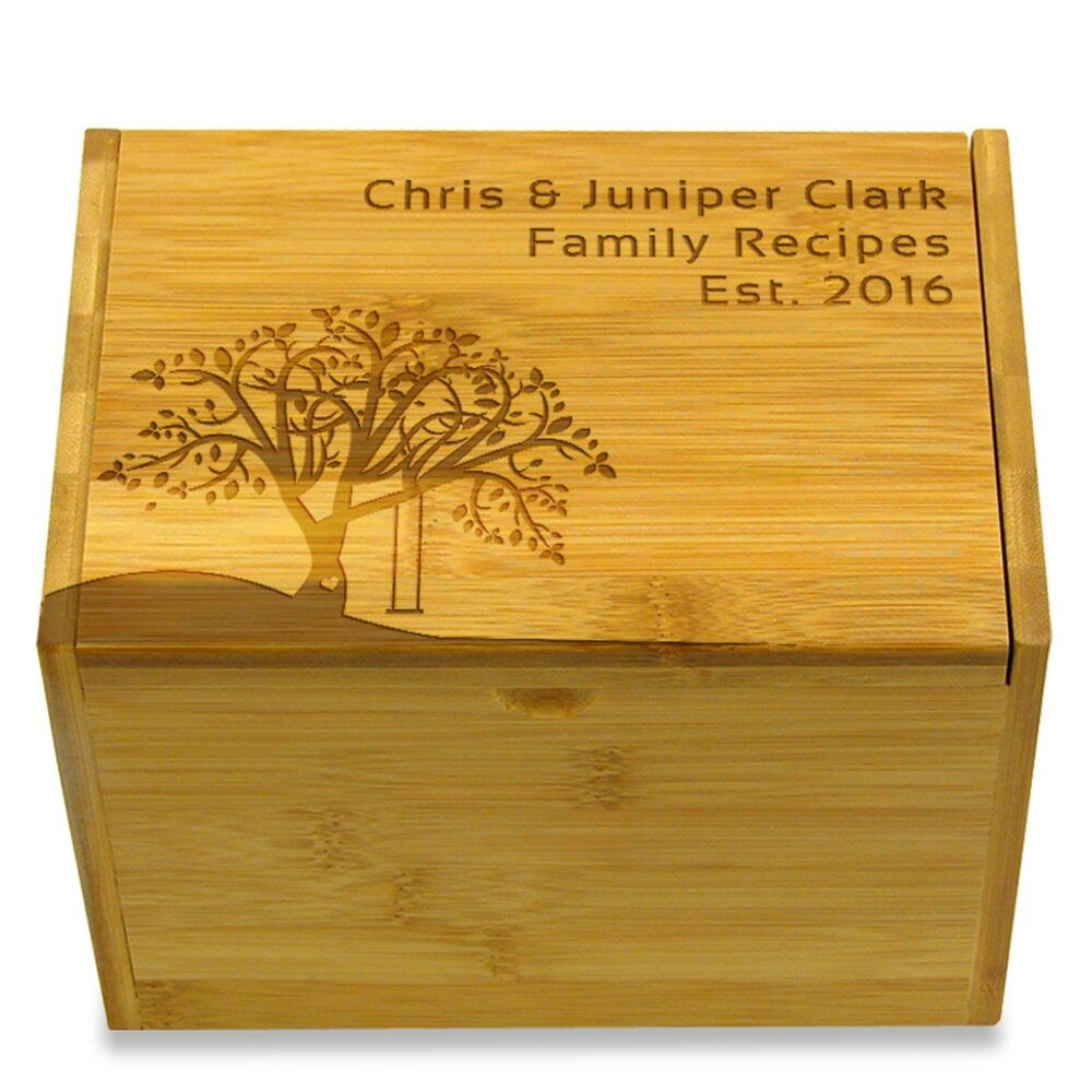 逐玉 公式 豪華 ギフト記念BOX フォトカード ブレスレット付き セット 余1 Tree Swing Personalized Bamboo Recipe Box Laser Engraved