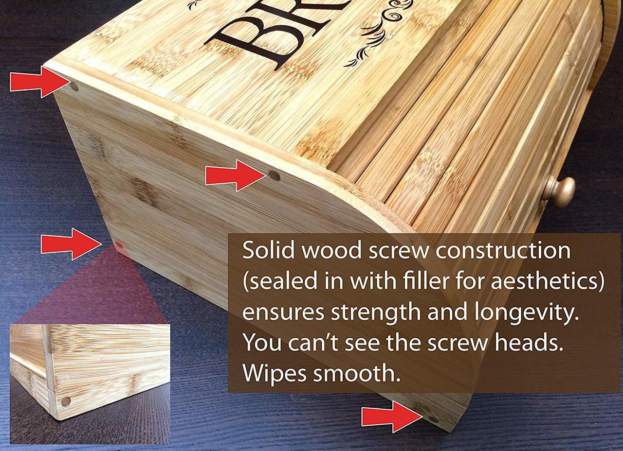 Cookbook People Filigree Bamboo Bread Box - Thumbnail 5