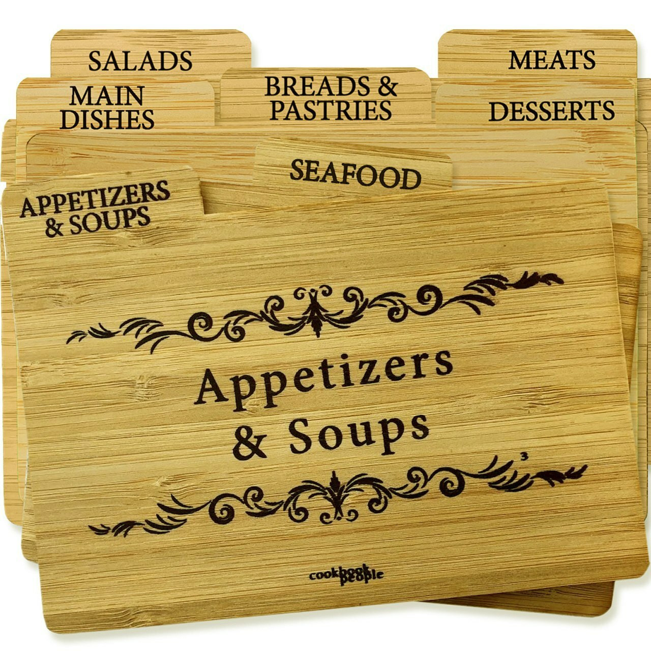 Wooden Recipe Card Dividers - Recipe Box Dividers - Card Dividers