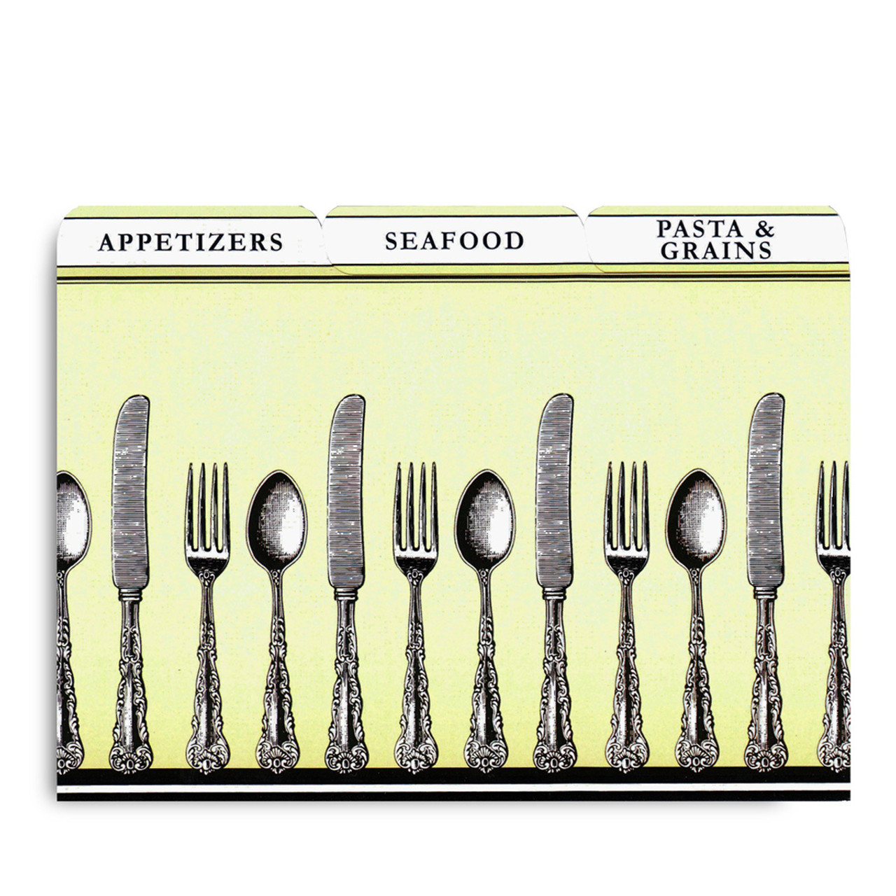 4x6 Silverware Tabbed Recipe Card Dividers 9ea