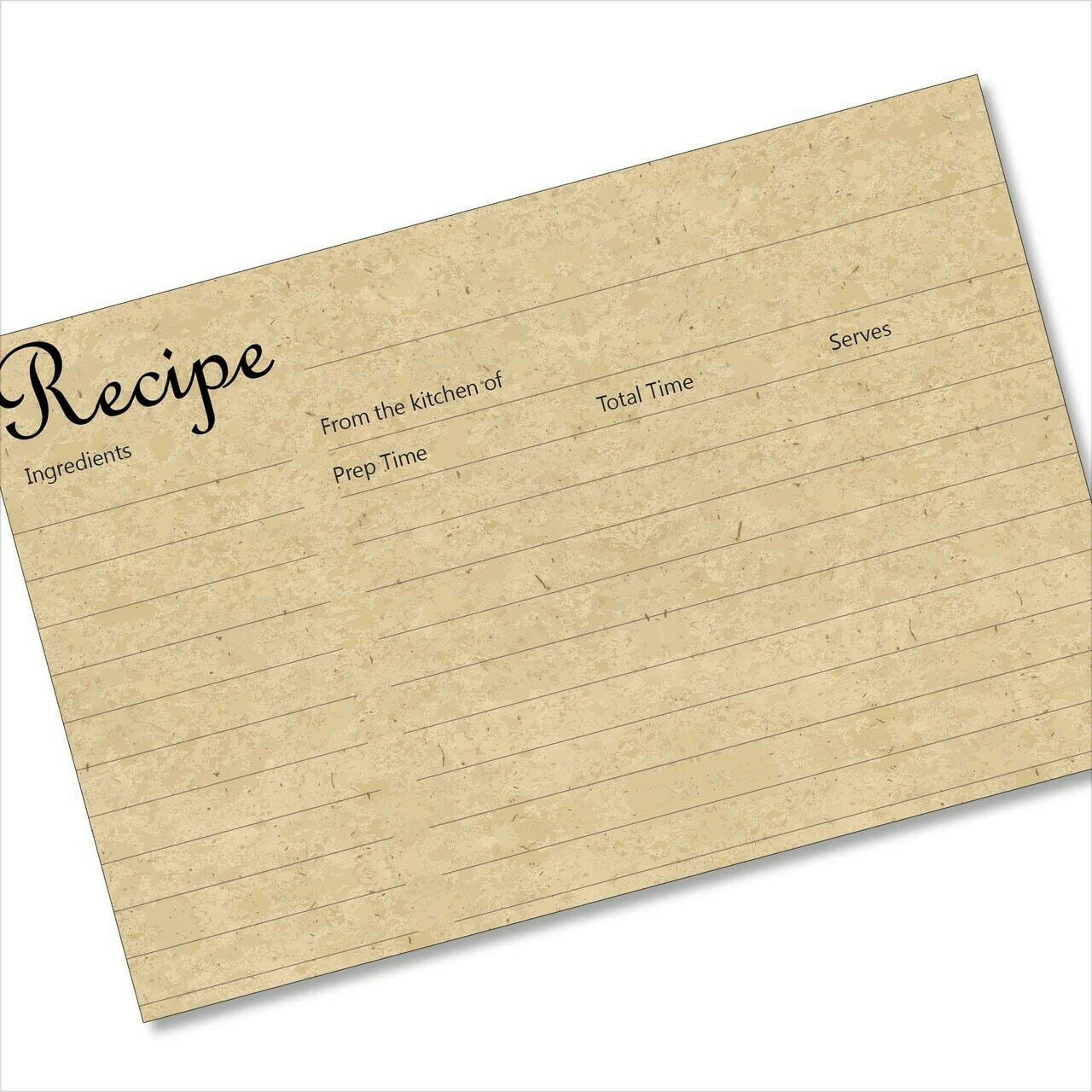 Not Cardboard But Looks Like It Style Recipe Cards 4x6