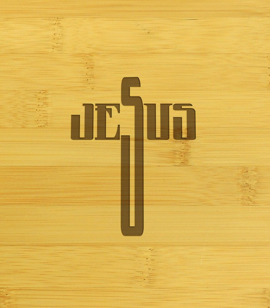 Modern Jesus Cross Christianity Multikeep Box Adjustable Bamboo