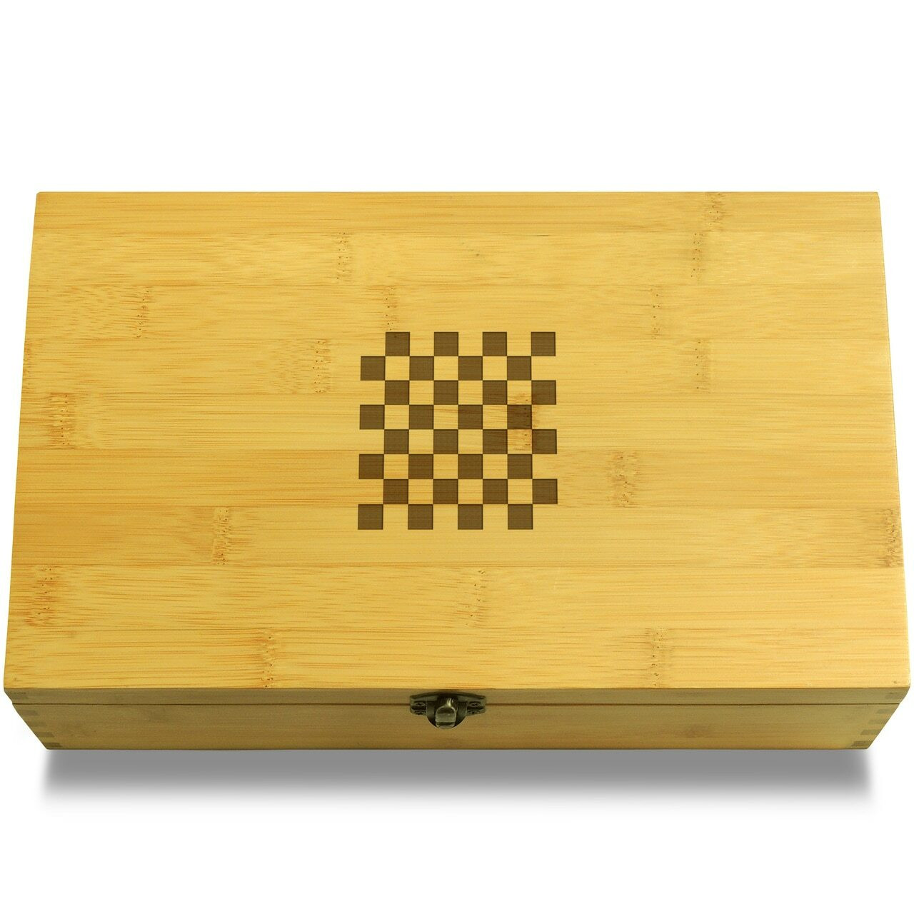 Checkerboard Board Game Multikeep Box Adjustable Bamboo Wood Organizer