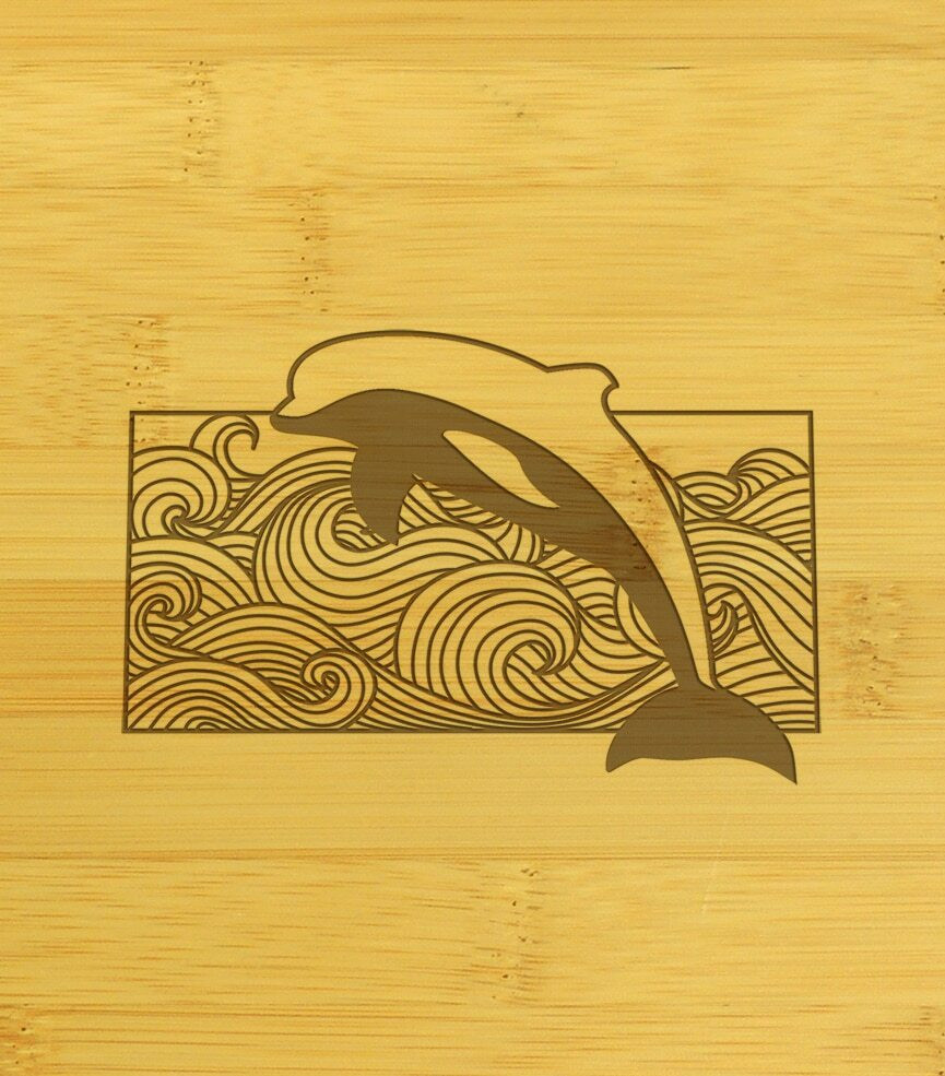 Dolphin Jump Sealife Multikeep Box Adjustable Bamboo Wood