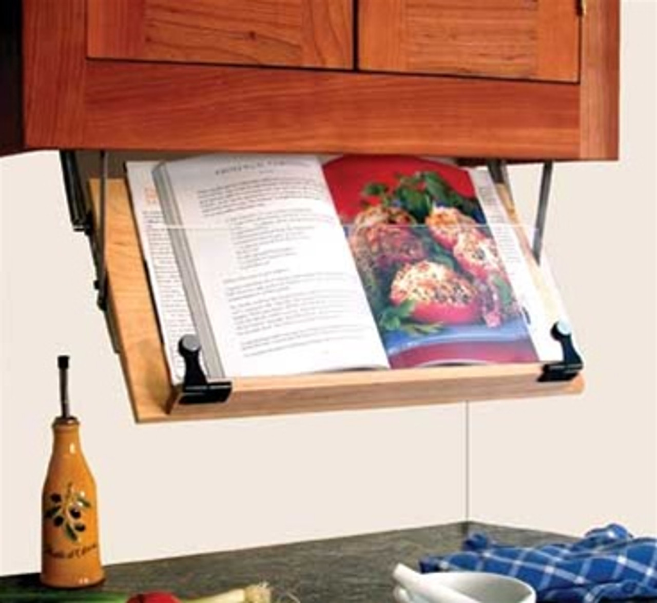 Under Counter Cookbook Stand Organizes Your Kitchen