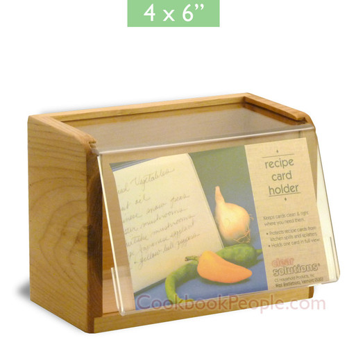 4x6 Maple Wood Recipe-Box - Acrylic Front - Made In USA