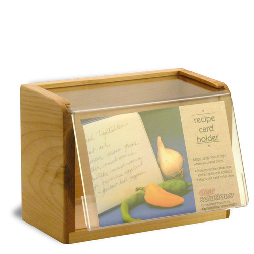 4x6 Maple Wood Recipe-Box - Acrylic Front - Made In USA - View 5