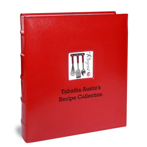 Personalized Red Recipe Binder | Full Page À La Carte Leather Recipe Organizer