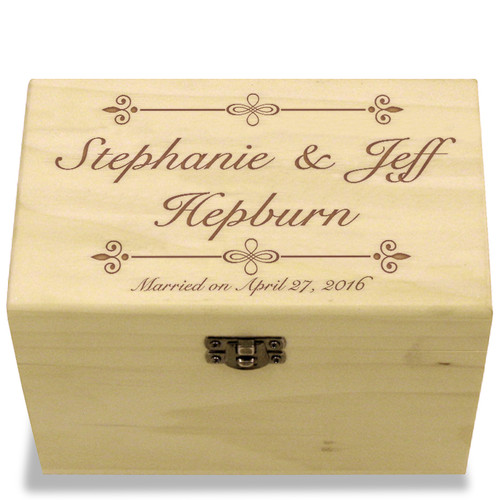 Bliss Collection Poplar Personalized 4x6 Recipe Card Box