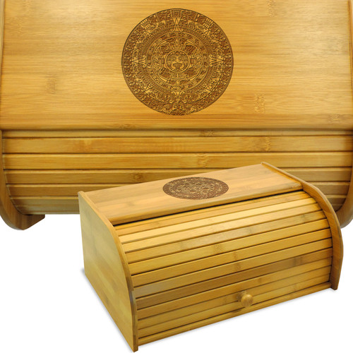 Aztec Calendar Bamboo Breadbox