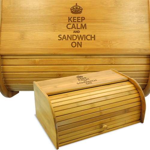 Keep Calm Wood Bread Bin