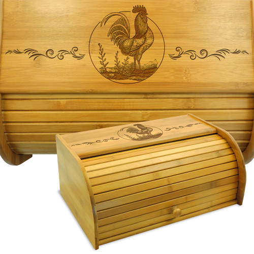 Rooster Bamboo Bread Bin