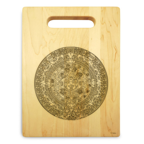 Aztec 9x12 Engraved Chopping Board Handle Maple Wood - View 2