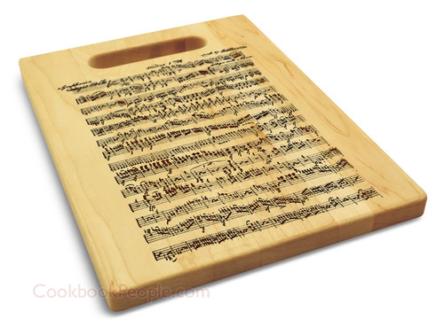 Beethoven 9x12 Small Engraved Cutting Board Handle Maple Wood