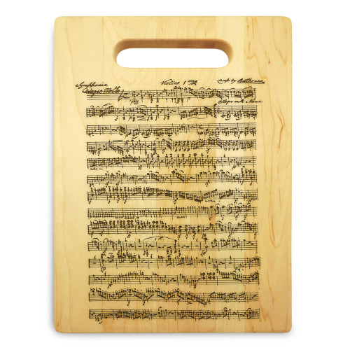 Beethoven 9x12 Small Engraved Cutting Board Handle Maple Wood - View 2