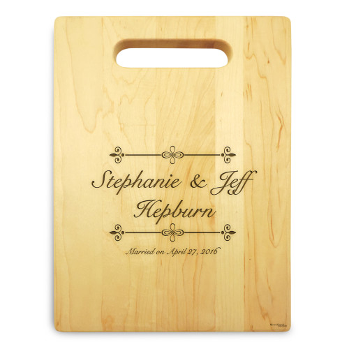 Bliss 9x12 Small Personal Cutting Board Handle Maple Wood - View 3