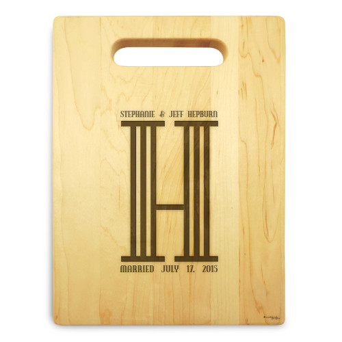 Columns 9x12 Small Personal Cutting Board Handle Maple Wood - View 3