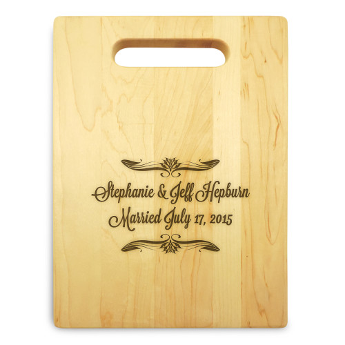 Forever After 9x12 Small Personal Cutting Board Handle Maple Wood - View 3