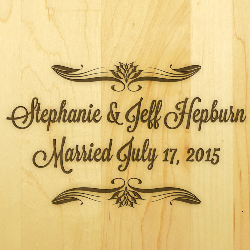 Forever After 9x12 Small Personal Cutting Board Handle Maple Wood