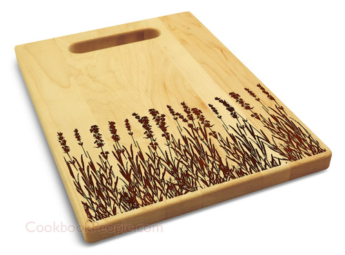 Lavender 9x12 Engraved Chopping Board Handle Maple Wood