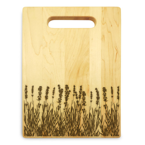 Lavender 9x12 Engraved Chopping Board Handle Maple Wood - View 2
