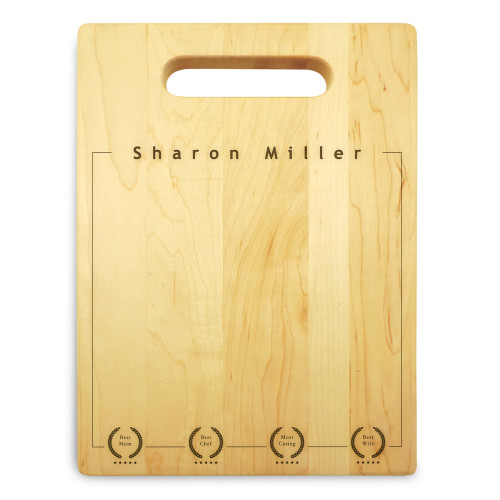 Recognition 9x12 Small Personalized Cutting Board Handle Maple Wood - View 3