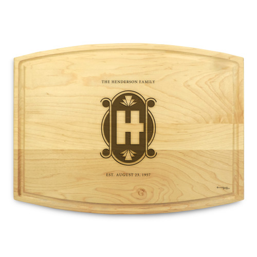 Art Deco 9x12 Grooved Cutting Board