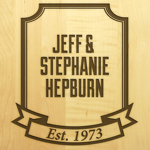 Banner Year 10x16 Handle Custom Cutting Board