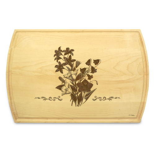 Bellflower 10x16 Grooved Engraved Cutting Board