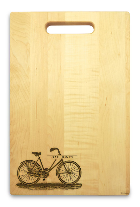 Bicycle 10x16 Handled Personalized Cutting Board - View 3