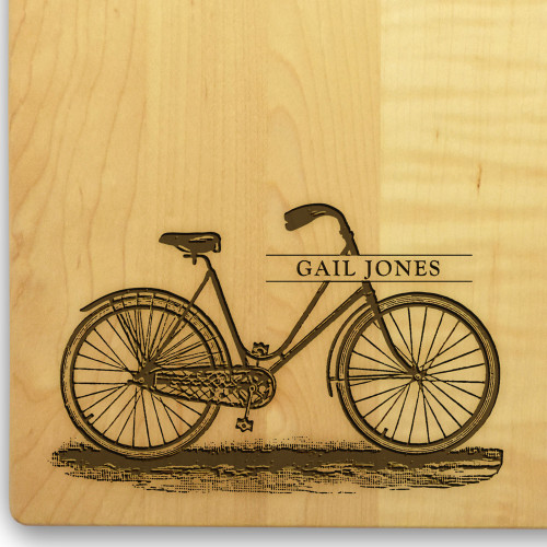 Bicycle 10x16 Handled Personalized Cutting Board